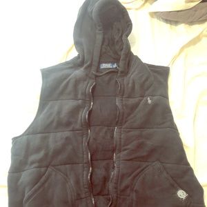 Black polo Ralph Lauren hooded vest